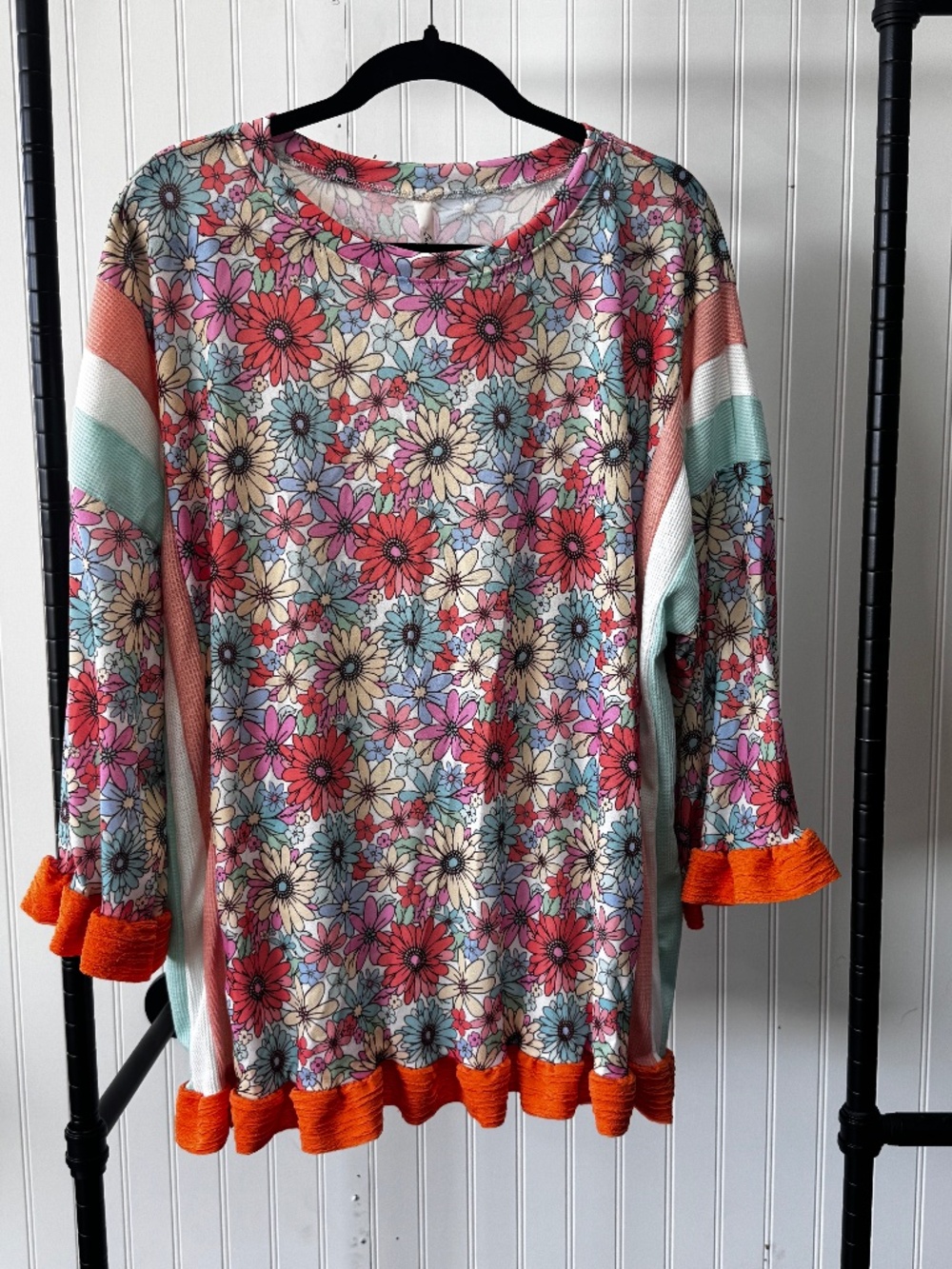 Plus Size - Celeste - Floral Long Sleeve Top - 1x